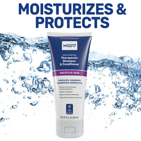 MG217 product label close-up showing active ingredient and treatment benefit