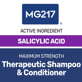 MG217 foam being applied to scalp demonstrating scaling removal and soothing benefit