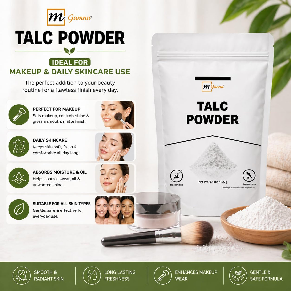 mGanna powder in mixing bowl used by formulators for consistent blending