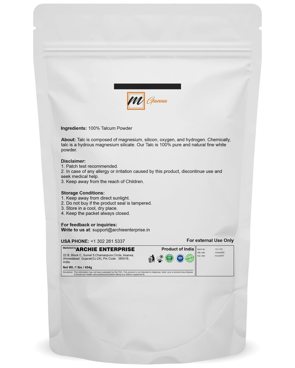 mGanna powder close-up revealing fine texture for smoother makeup application