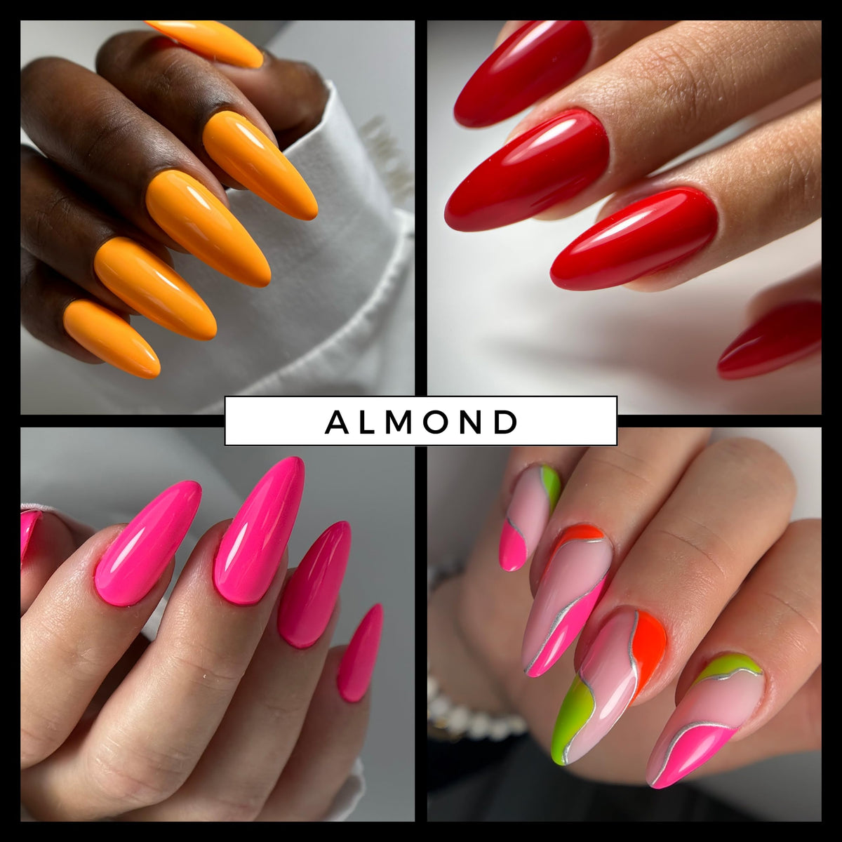 MGART finished almond nails styled in lifestyle shot showing salon-quality result