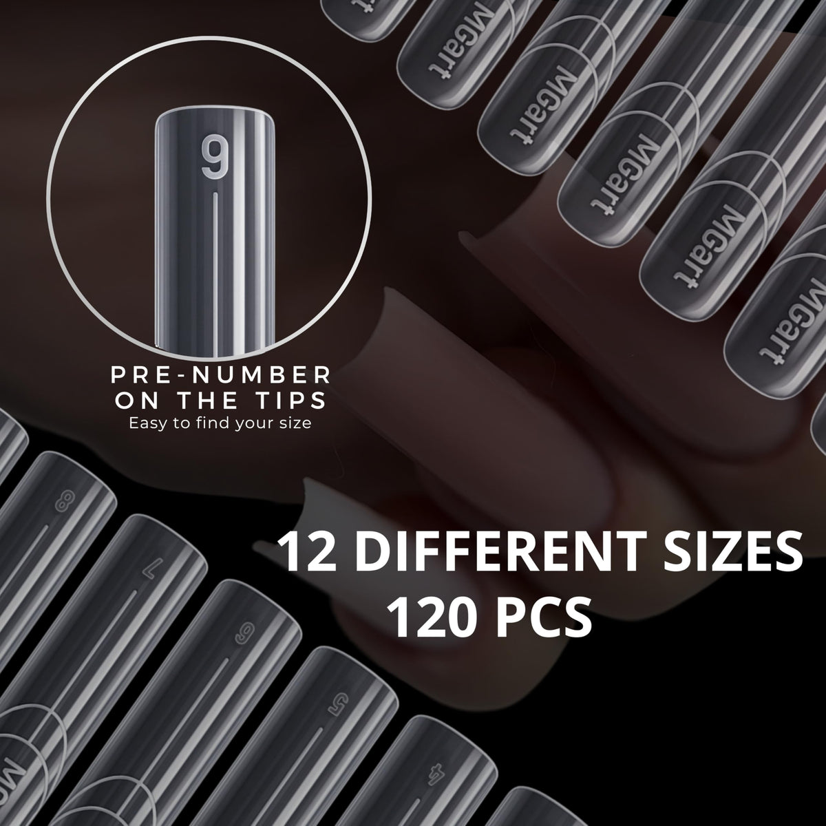 MGART pack layout showing 12 sizes organized for easy selection and efficiency