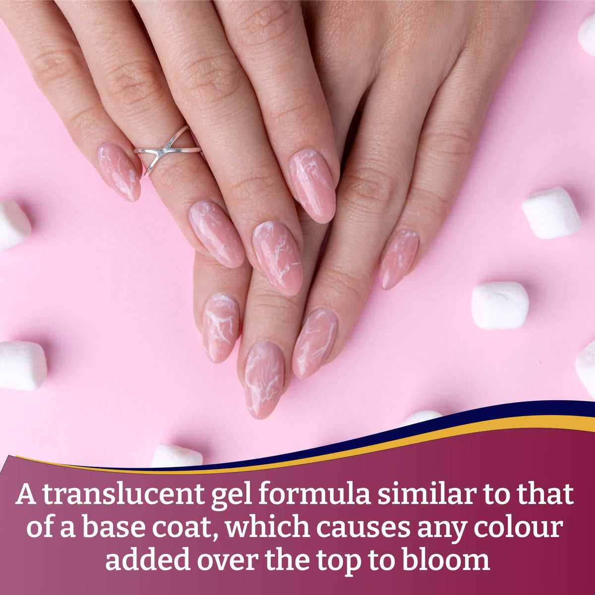 Mia Secret gel applied on nail creating a soft diffusion effect