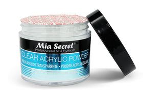 Salon workstation with Mia Secret jar in use highlighting fast application and reduced filing