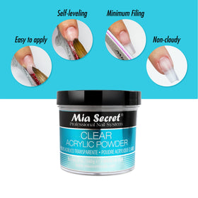 Mia Secret finished sculpted nail example showing durable clear shine