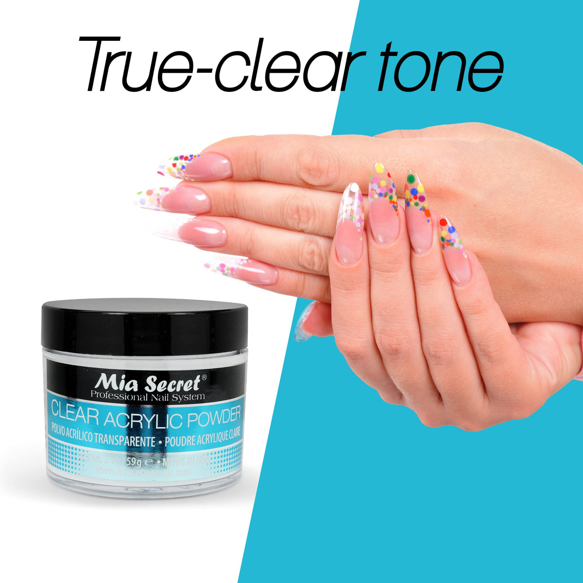 Mia Secret 2oz jar beside common items showing compact size and kit convenience