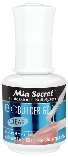 Mia Secret bottle front view showing label and brush applicator for precise application