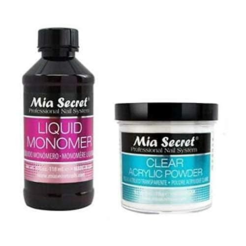 Mia Secret clear acrylic powder texture close-up, consistent beads for easy sculpting