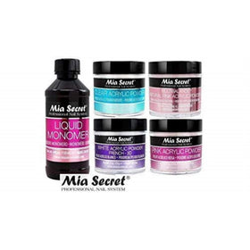 Mia Secret close-up of acrylic powder texture, shows fine grit for smooth application