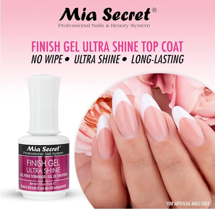 Mia Secret brush stroke close-up showing smooth transparent finish benefit