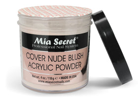 Mia Secret applied on nail tip demonstrating natural nude finish and even coverage