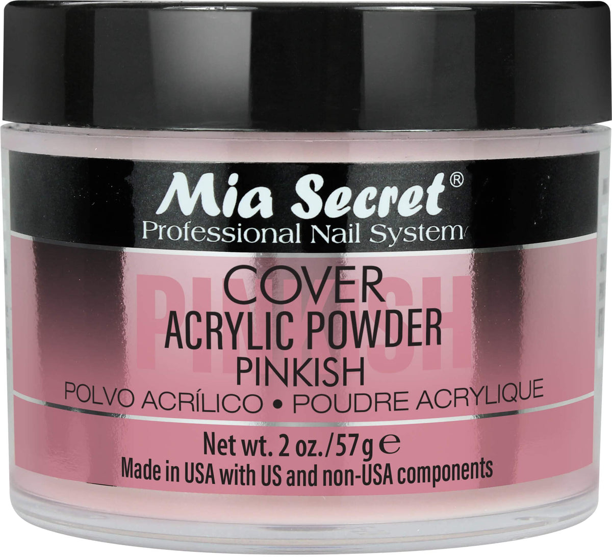 Mia Secret jar front view showing label and 2oz size for easy identification