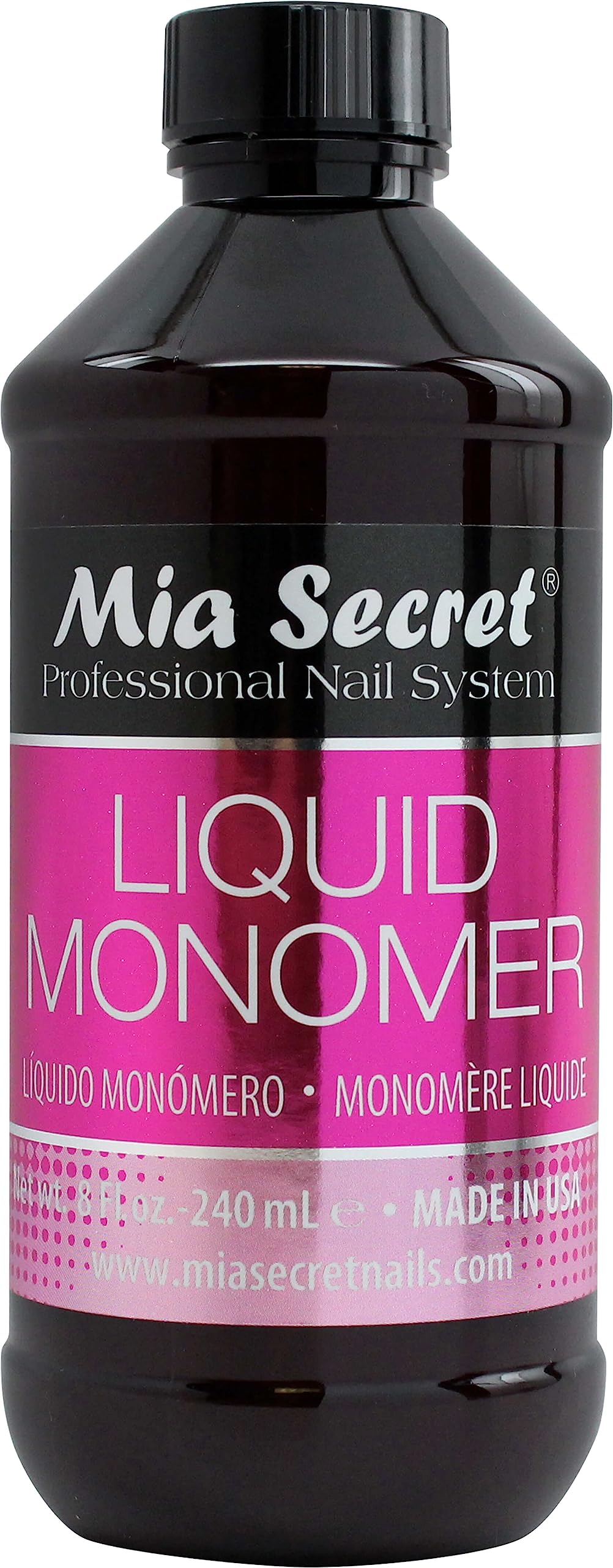 Mia Secret front label on 8oz bottle showing product identity and volume