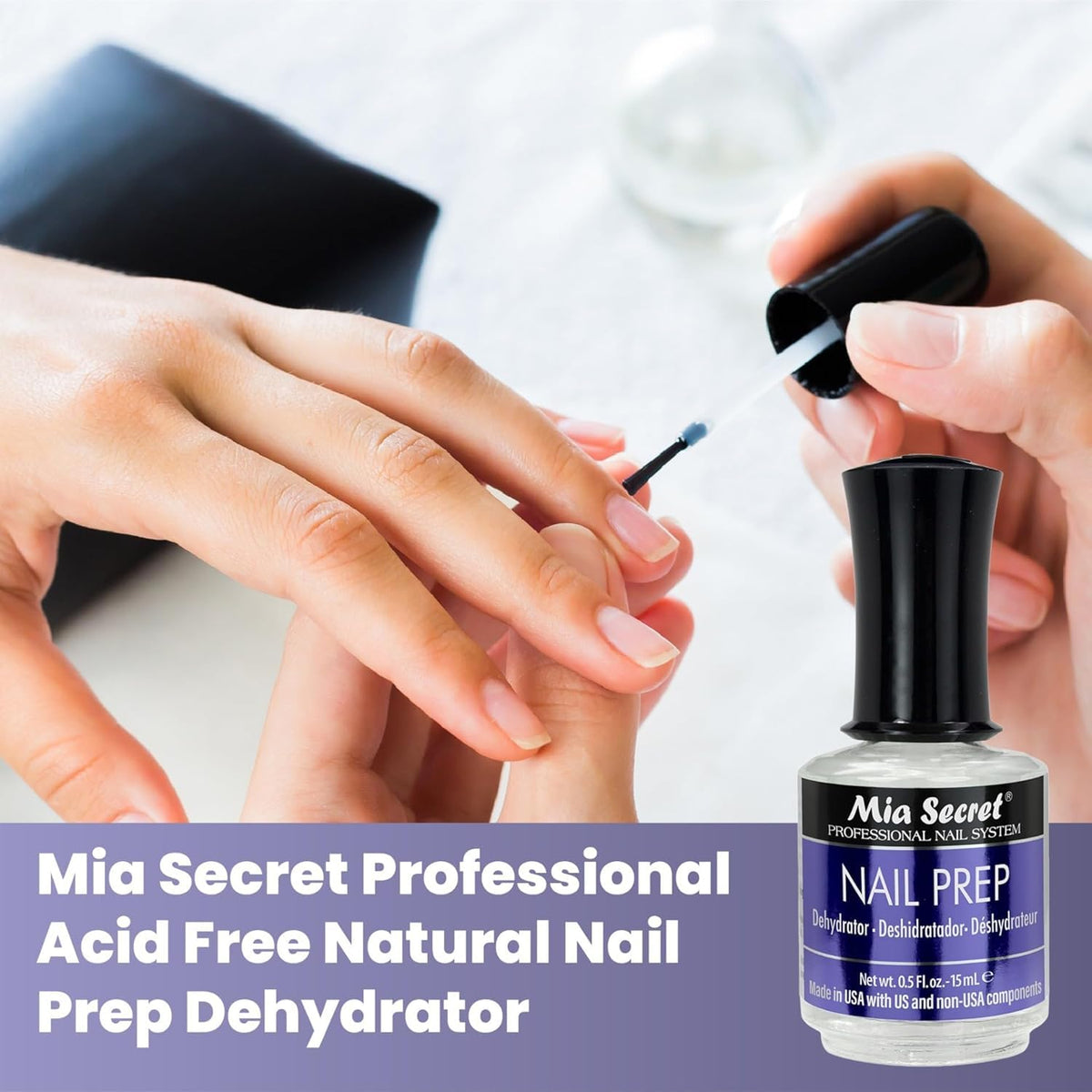Mia Secret XtraBond primer open cap with drop showing fast adhesion