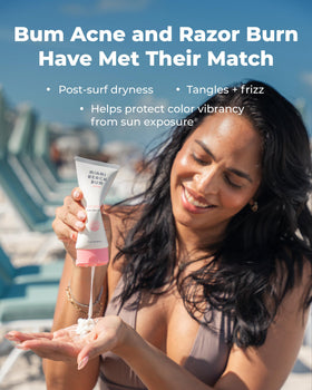 miami beach bum dispensing product onto hand to show easy application and control