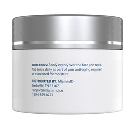 MiamiMD cream texture close-up highlighting lightweight absorbent formula