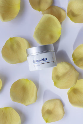 MiamiMD packaging with cruelty-free and paraben-free badges for clean formula