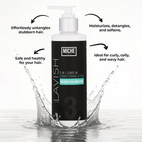 Miche Beauty creamy texture on palm demonstrating lightweight slip for easy detangling