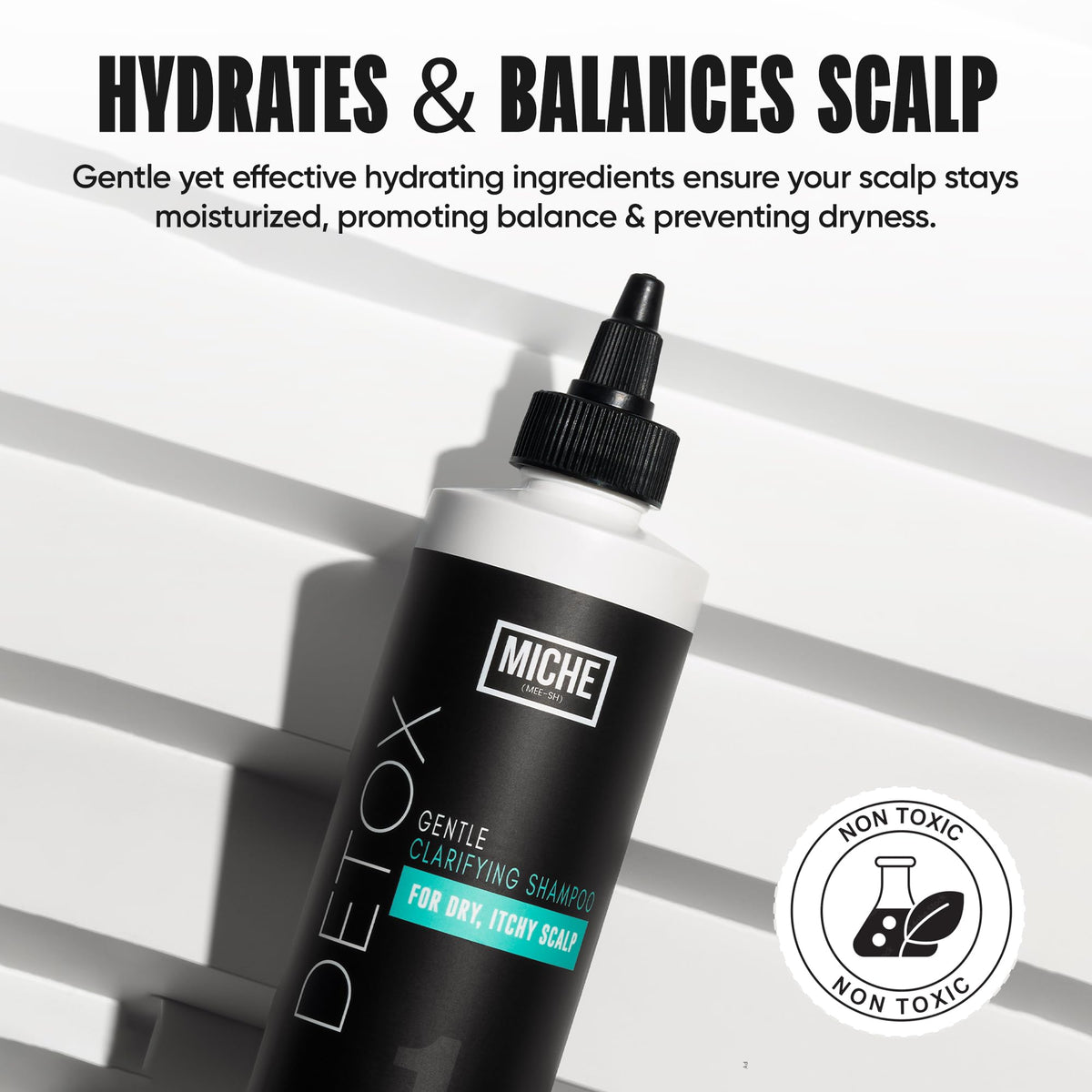 Miche Beauty shampoo lather texture demonstrating gentle foam and non-stripping cleanse