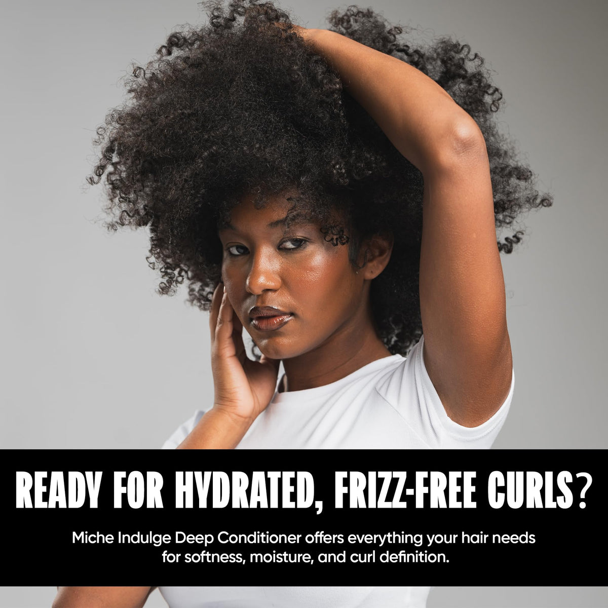 Miche Beauty styled curls after use showing reduced frizz and shine