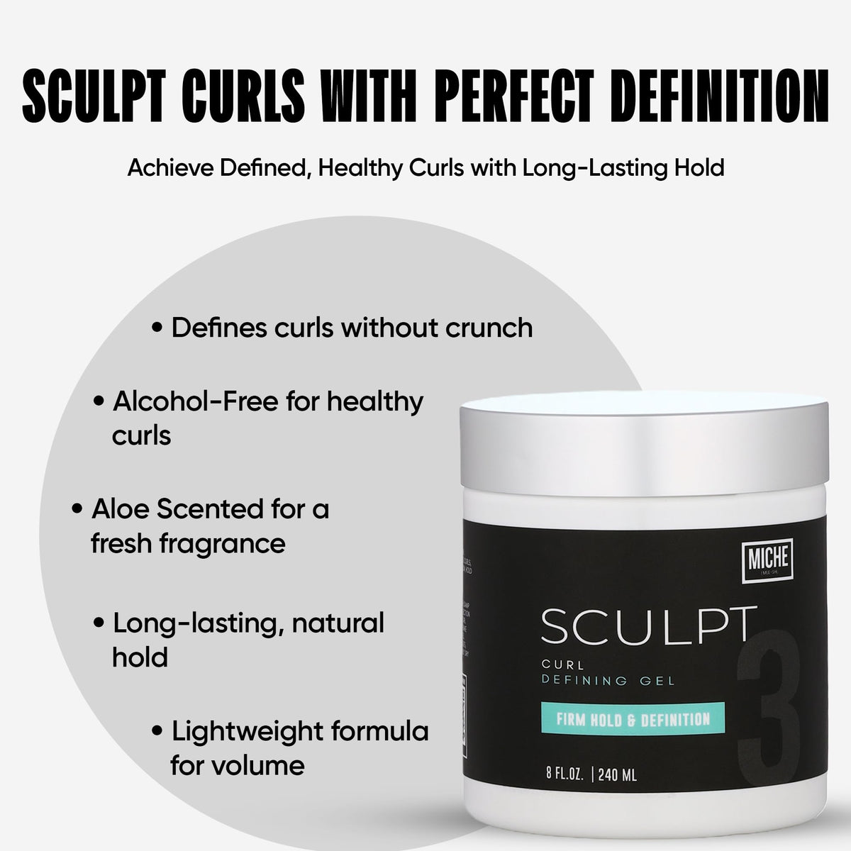 Miche Beauty applied on wet hair during styling for defined curls benefit
