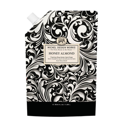 Michel Design Works refill bottle front view showing label and scent for easy identification and lasting fragrance