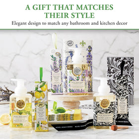 Michel Design Works back label showing ingredients and product information for shoppers