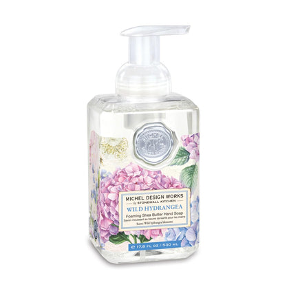Michel Design Works foaming hand soap front view shows elegant dispenser and gift-ready look