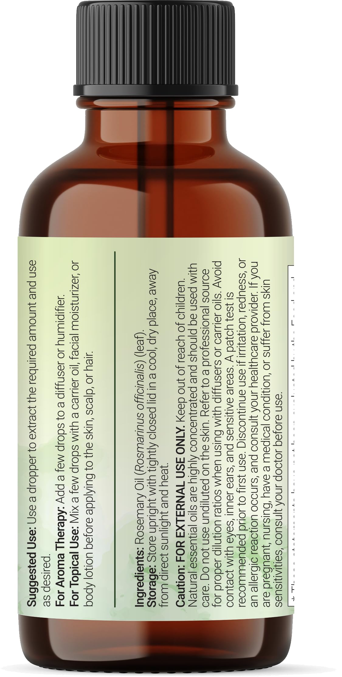 Bottle beside a ruler to show 8 fl oz scale of Micro Ingredients rosemary essential oil