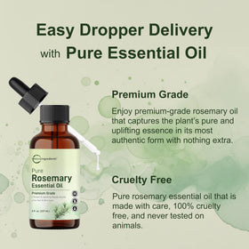 Micro Ingredients bottle beside fresh rosemary leaves, highlighting botanical source and natural aroma