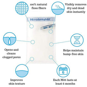 MicrodermaMitt staged in bathroom lifestyle scene for spa-like routine benefit