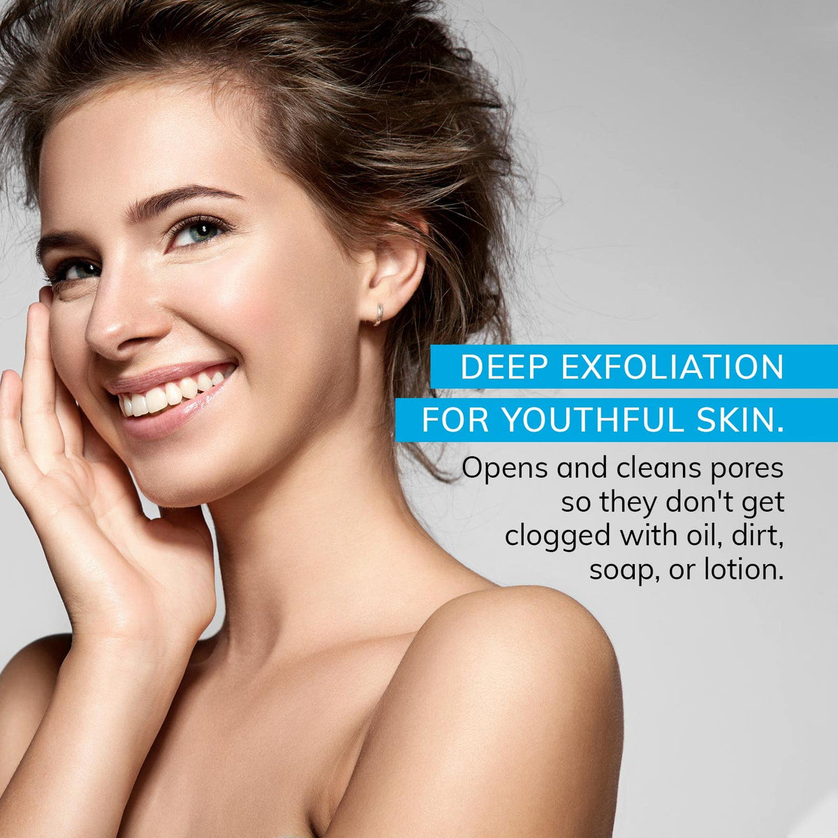 MicrodermaMitt next to cleanser illustrating compatibility and enhanced absorption benefit