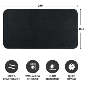 MICROFI towel wrapped on hair model, reduces drying time