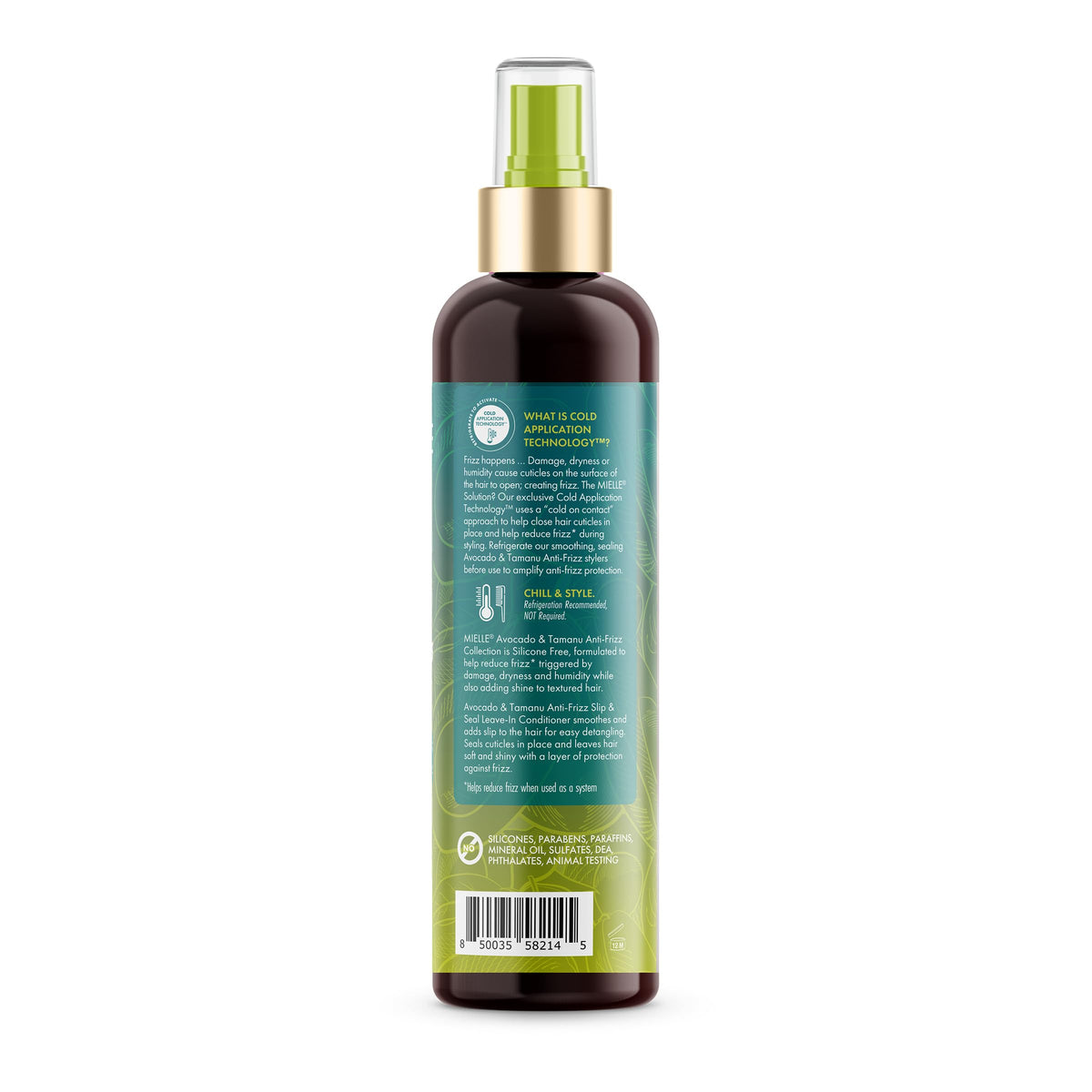 Mielle Organics before and after frizz comparison showing smoothing performance benefit