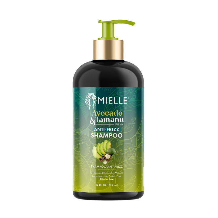 Mielle Organics bottle front packaging showing product benefits