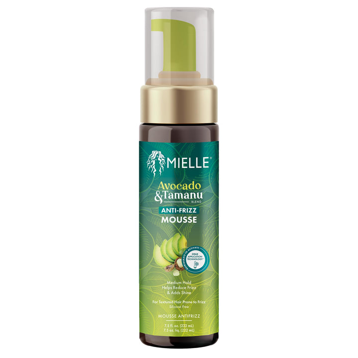 Mielle Organics front bottle shot showing product and benefits