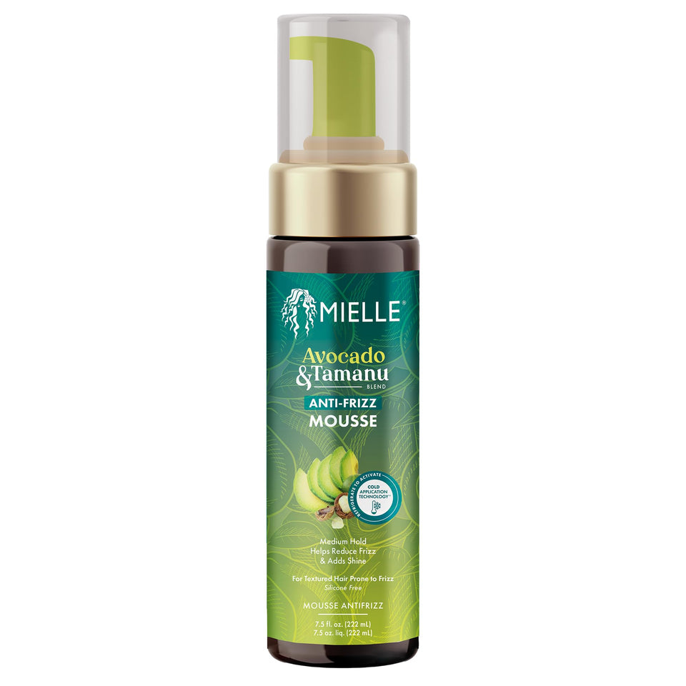 Mielle Organics front bottle shot showing product and benefits