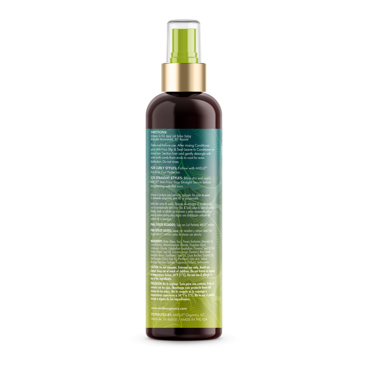 Mielle Organics bottle chilled in fridge illustrating intensified smoothing benefit