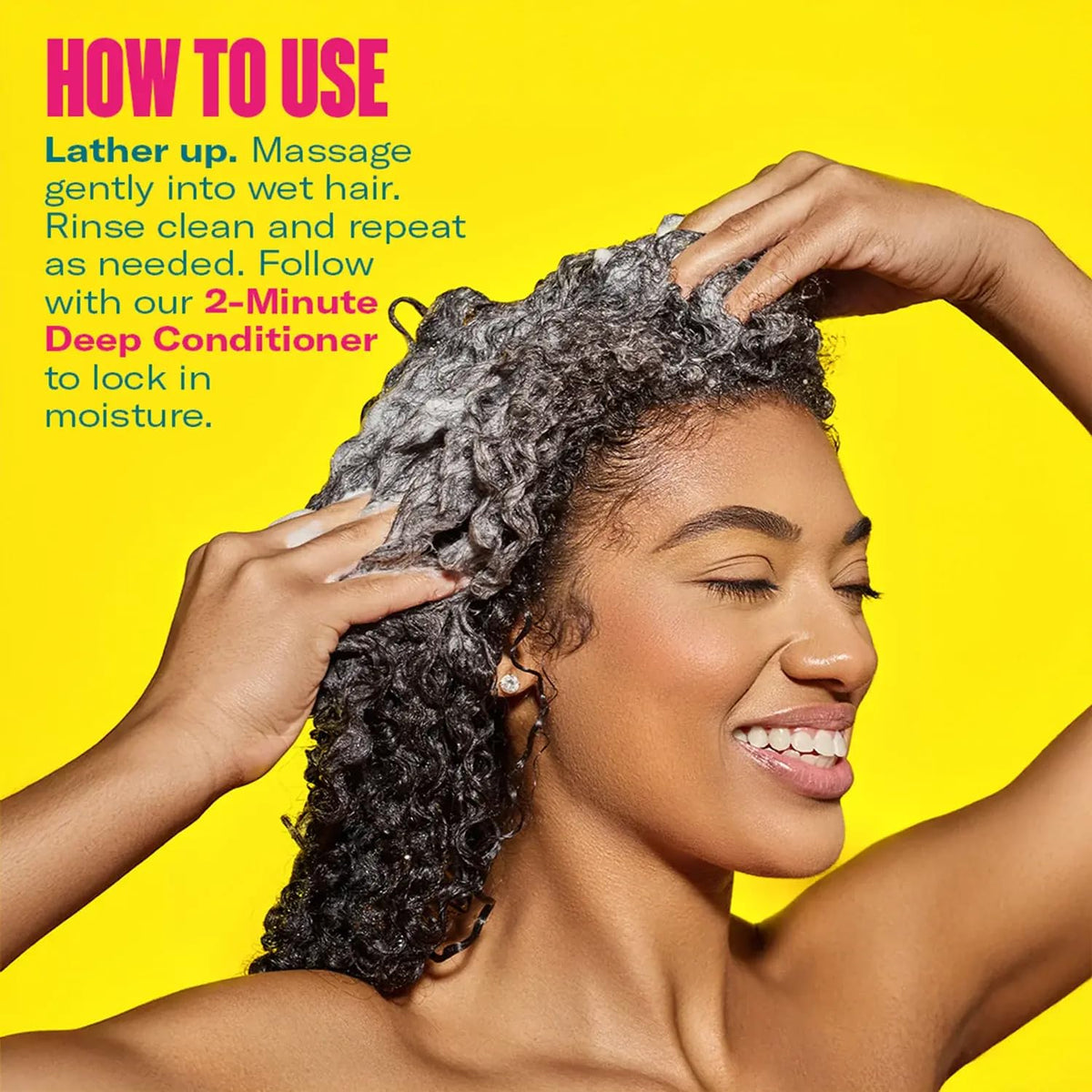 Mielle Organics shampoo in bathroom setting ready for styling routines