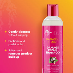 Mielle Organics label close-up showing ingredients and product claims clearly