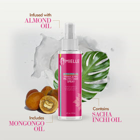 Mielle Organics bottle in hand to show compact travel-friendly size