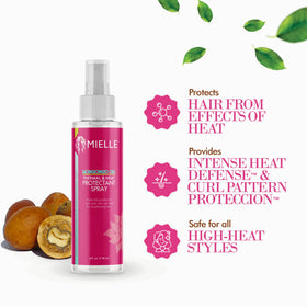 Mielle Organics mist being applied to damp hair for styling protection