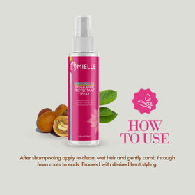 Mielle Organics label and ingredient list detail highlighting mongongo oil