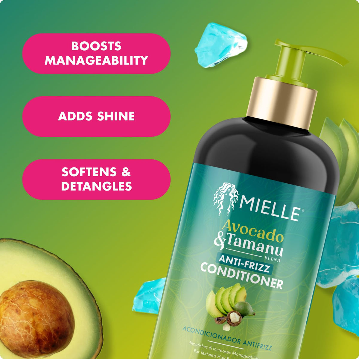 Mielle Organics cream applied to damp hair for smooth comb-through