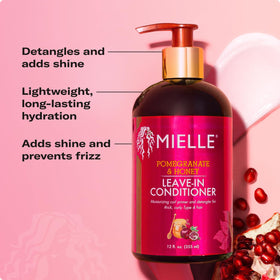 Mielle Organics being applied to damp curly hair for detangling