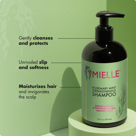 Mielle Organics creamy rosemary mint shampoo texture indicating hydration