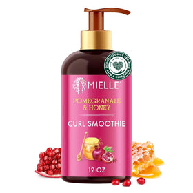 Mielle Organics front bottle showing pomegranate and honey benefits