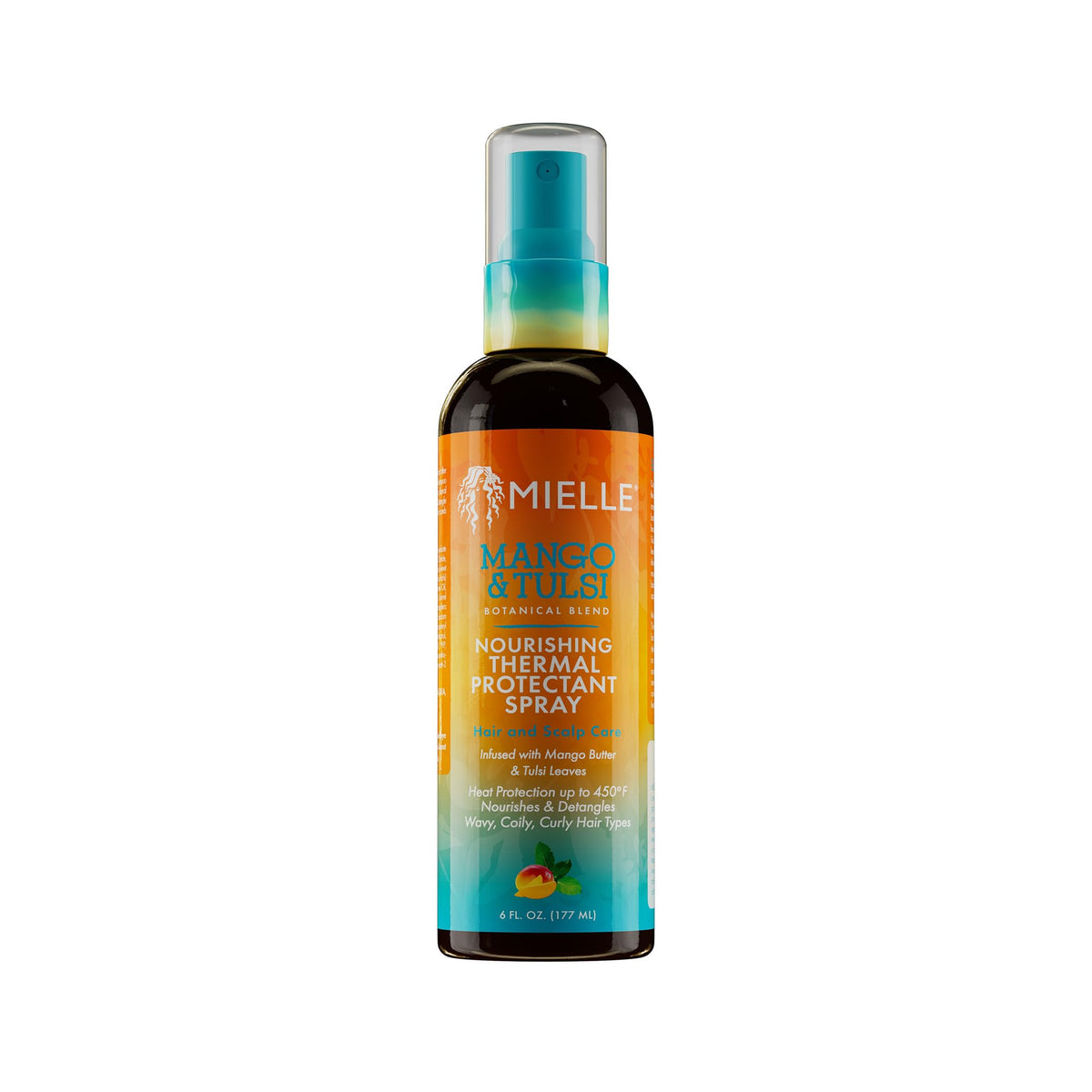 Mielle Organics front packaging showing bottle and label with benefits