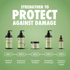 Mielle Organics before and after detangling hair showing improved manageability