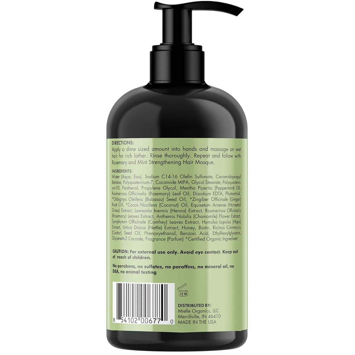 Mielle Organics ingredient label close-up showing biotin and oils